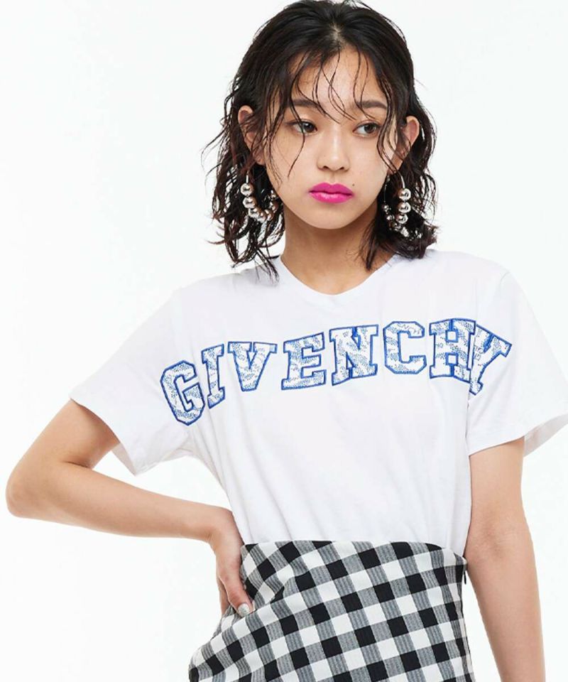 【関税込み】Givenchy ブルー フローラル ロゴ Tシャツ ブルーロゴTシャツ | Narcissus WEB STORE
