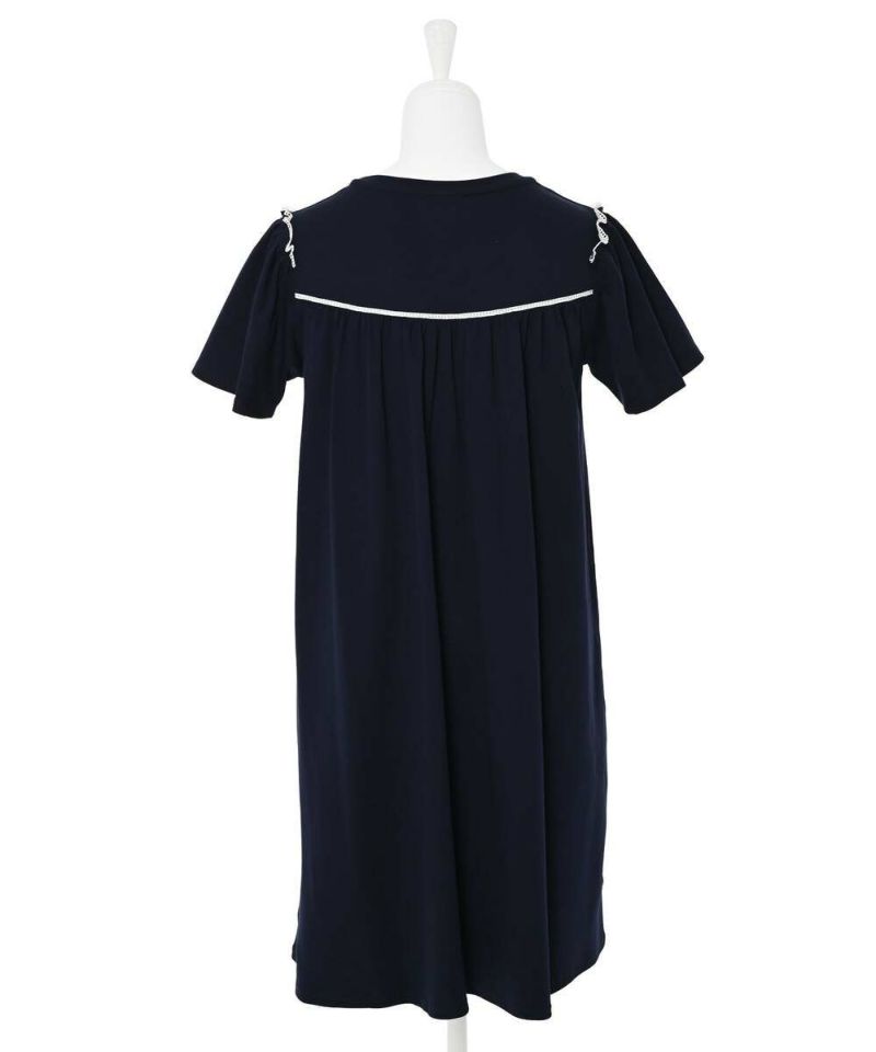【See by Chloe 】ネイビーフリルワンピース SeeByChloe フリルワンピース（極美品 SeeByChloe