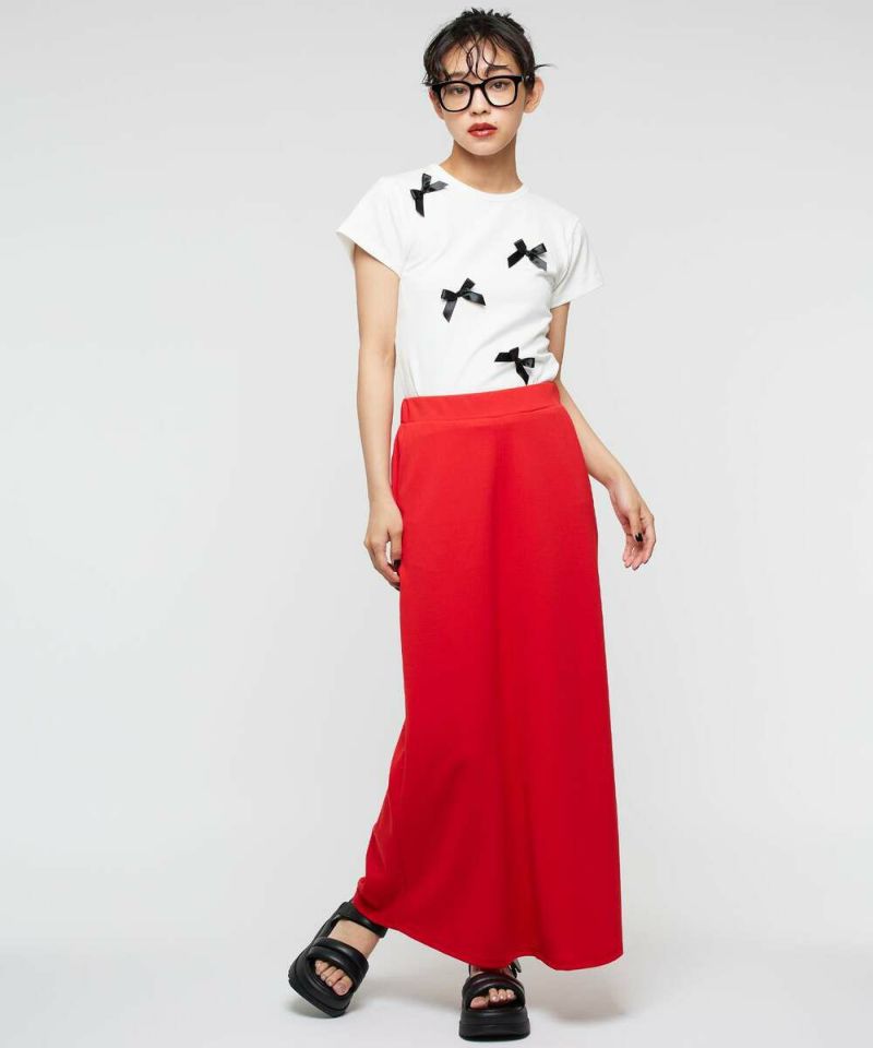 tシャツ 「Narcissus」リボンロングＴ レディース Narcissus tシャツ 「Narcissus」リボンロングTシャツ
