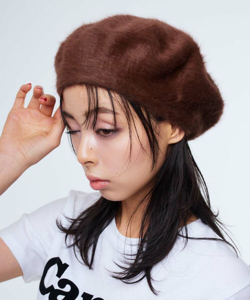 バーバリーブルーレーベル アンゴラ ベレー帽