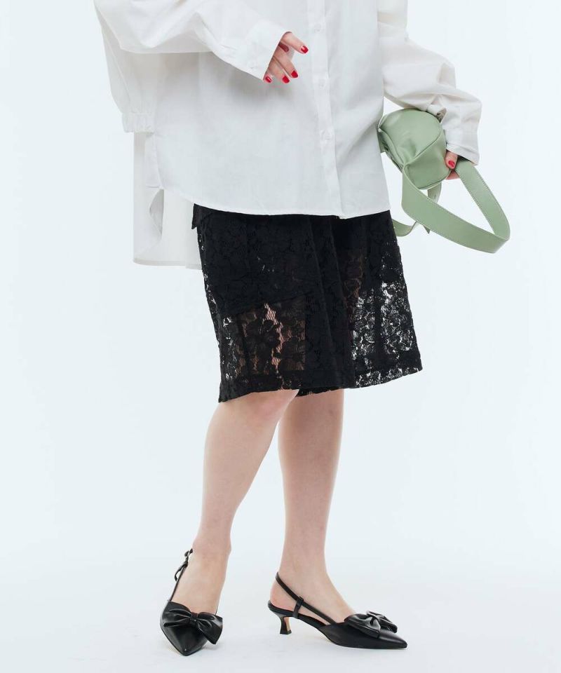lace half pants レース パンツ lace half biker pants レディース : ZOZOTOWN Yahoo!店