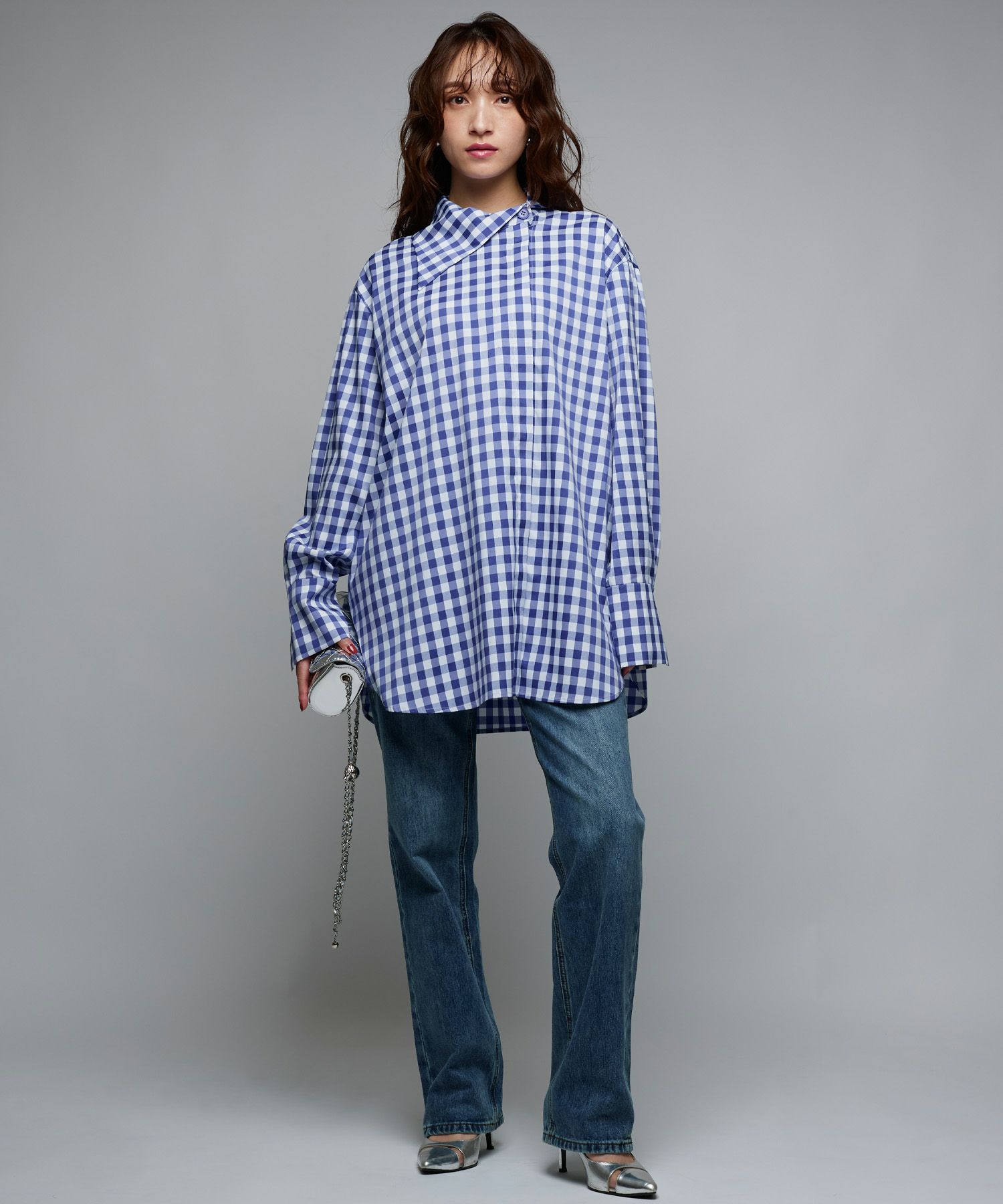 VINTAGE 7BS3 NARCISSUS タータンチェック長袖シャツ 90