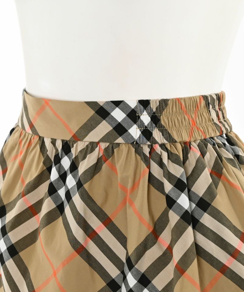 【直営店買付】★Burberry★チェック ミニスカート Burberry チェック ブークレ ミニスカート | ニュートラル