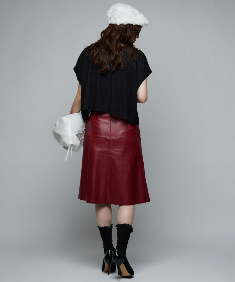 Narciso Rodriguez 黒 レザー フレアスカート AZUL BY MOUSSY | レザーフレアスカート (スカート(ロング