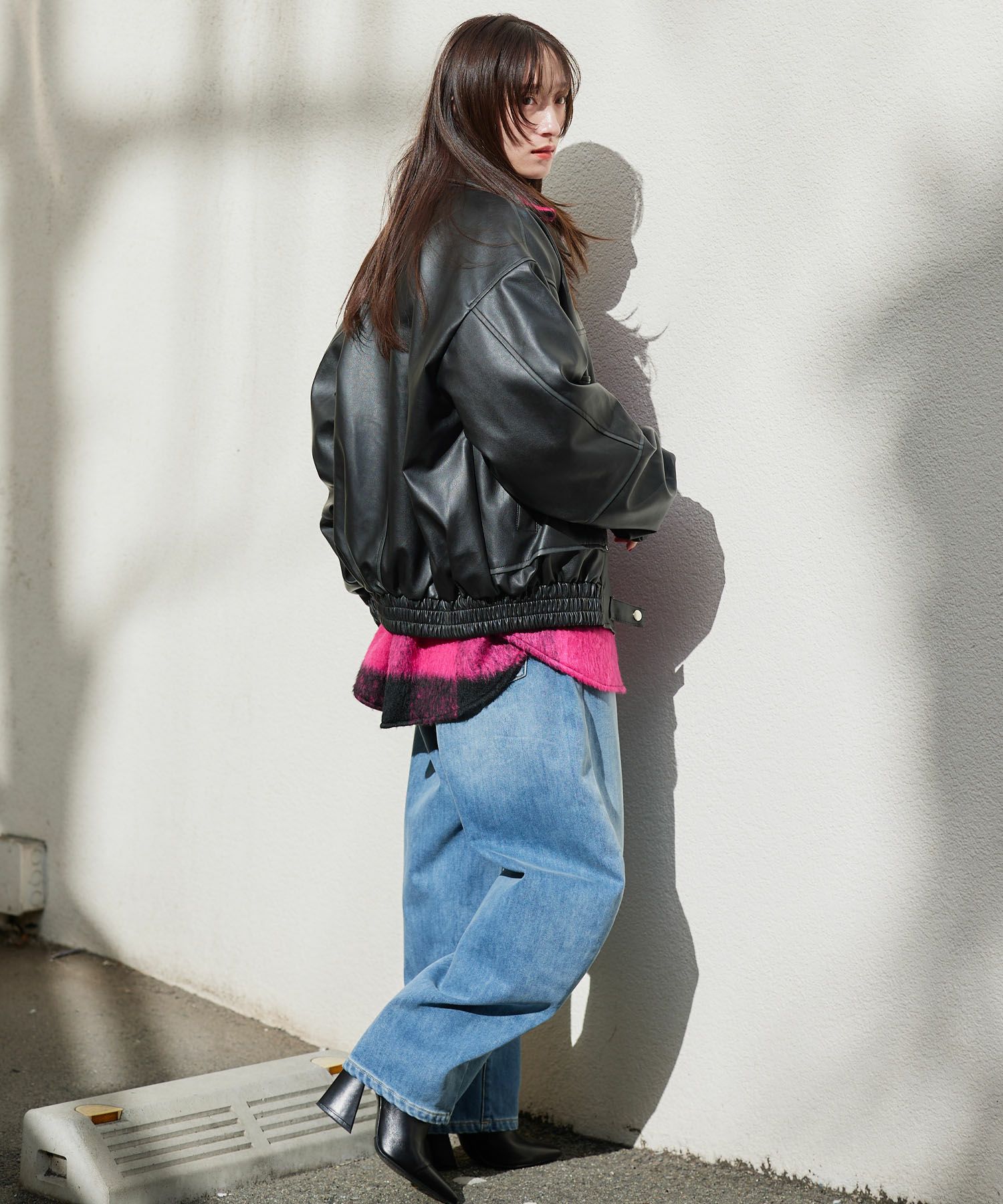 Narcissusレザーブルゾンジャケット