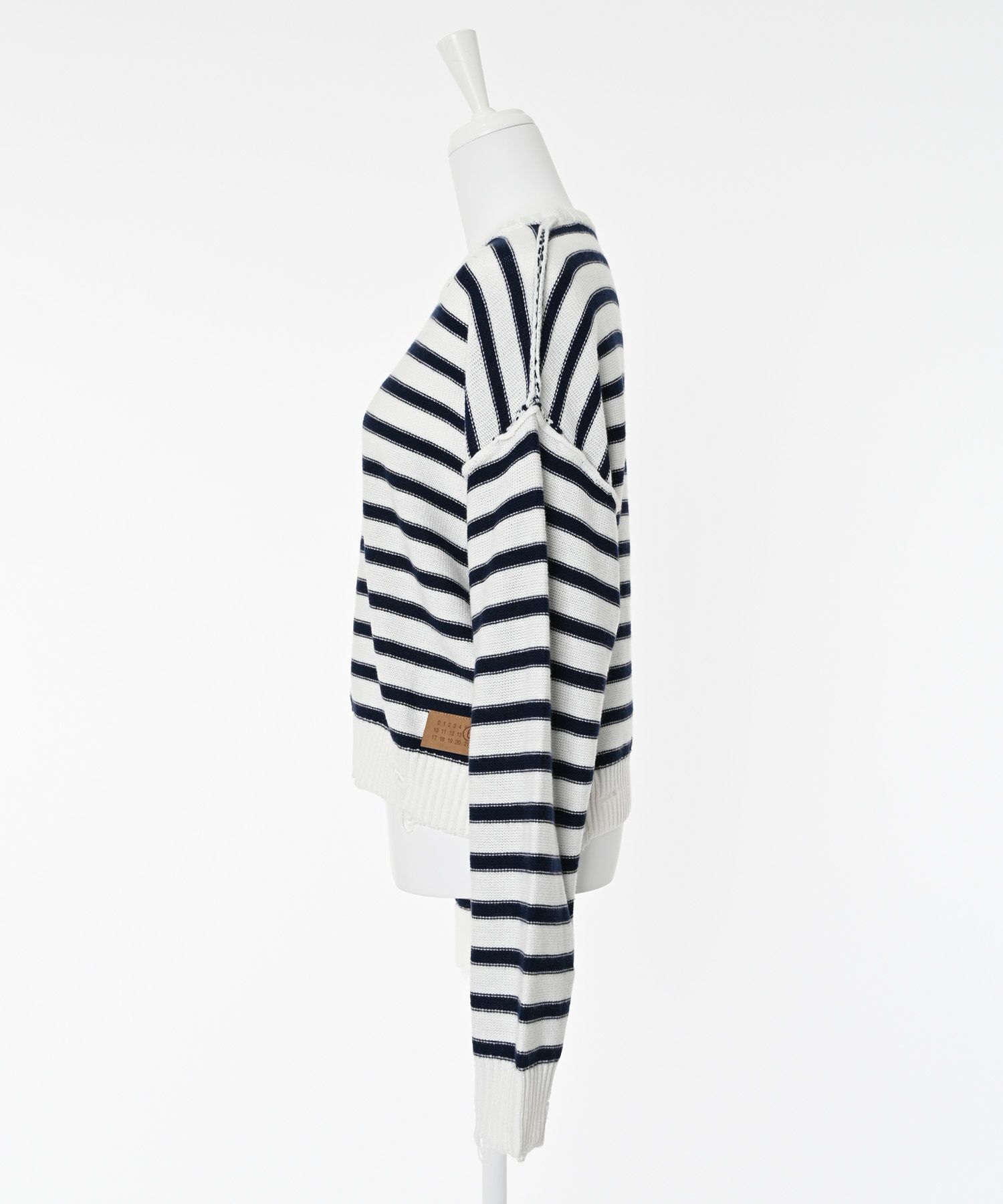 MM6 Maison Margiela KIDSボーダーダメージニット | Narcissus WEB STORE